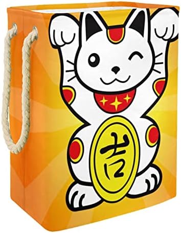 Kina Fortune Cat žute velike korpe za veš torba za prljavu krpu korpe za odlaganje sa ručkama sklopive kante za odlaganje