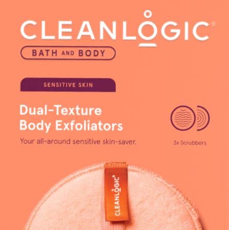CleanLogic Bath and Tijelo Piling pilinga za tijelo, dual-teksture okrugli exfaliator alat za glatku, čistu kožu, dnevna rutina za