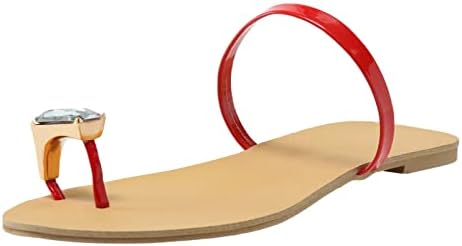 Wassece Rhinestones sandale za žene ravne modne ljetne ženske papuče Rhinestone Flip flops ravna donja plaža unutarnja i vanjska casual