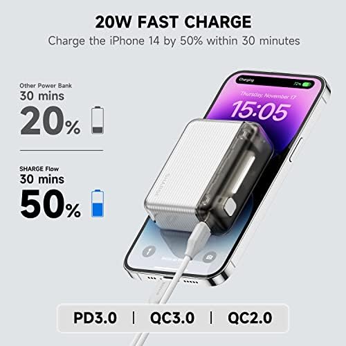 sharge Flow prijenosni punjač kompanije Shargeek, 10000mah Mini Power Bank SA 20W USB - C brzim punjenjem, dvostruki izlaz prijenosni