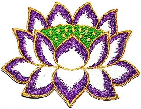 Kleenplus 2kom. Ljubičasti Lotus Patch prelepo cveće vezeni flasteri za odeću farmerke jakne šeširi ruksaci kostim šivenje popravak