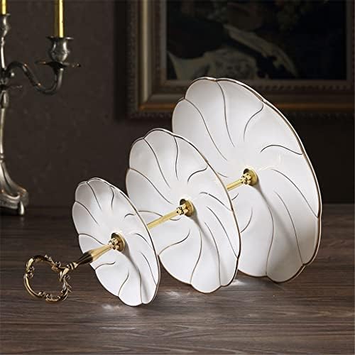 Slamnata keramička troslojna ploča sa zlatnim dvoslojnim tanjirom stalak za užinu za popodnevni čaj Creative fashion Cake Plate
