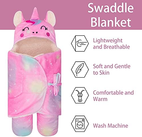 Glittme Baby Swaddle deka za novorođenčad oblozi za spavanje Super meko spavanje primanje ćebadi za 0-6 mjeseci, Pink