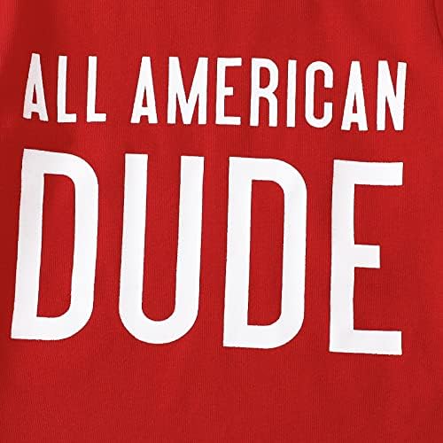 Duanyozu Baby Boy 4. srpnja Outfit USA Pismo Ispiši majicu kratkih rukava Top Ležerne prilike Postavite patriotsku ljetnu odjeću