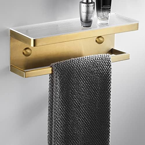 DVTel akril četkani zlatni kupatilo za kupatilo Sudoper Viseći ručnik za pohranu WC za zid Polica pogodna za kupaonicu