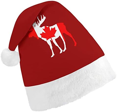 Moose u zastavu Kanade Božić šešir meka pliš Santa kapa Funny Beanie za Božić Nova Godina svečana zabava