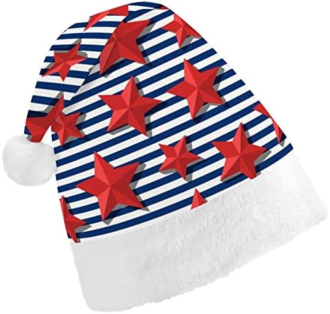 Red Stars Blue Stripes Božić šešir Santa šešir Funny Božić kape Holiday Party kape za žene / muškarci