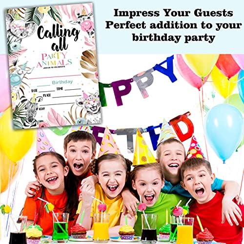 Karte za rođendanske zabave, Proslava party Party Party Party, Woodland Tropical Party pribor, favorizira, 20 kartica sa 20 koverti