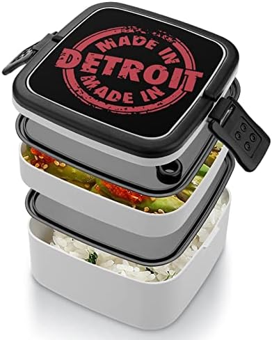 Napravljeno u DETROIT Dvostrukim slojevima Bento kutija za obrok sa ručkom prenosom za uredski rad