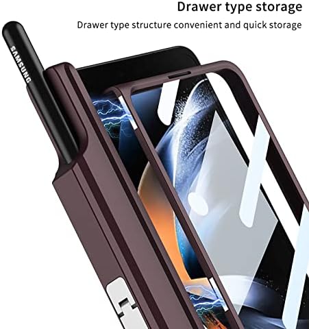 Brand Set Samsung Galaxy Z Fold 4 Wireless Case za punjenje, Galaxy Fold 4 futrola sa Kickstandom, magnetskim kućištima od udara i