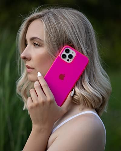 Slučaj krivičnog kristala - Neon Pink Crystal Clean Telefon za poklopac za iPhone 14 Pro Max, kompatibilan sa magsafe - 360 ° zaštitnim