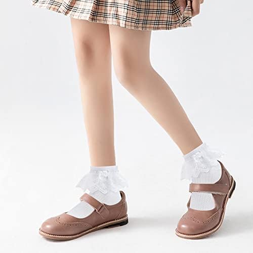 4/6 pakovanje dječjih djevojaka ruffle čarape bijele čipke ruffle frilly princess ušice pamučne čarape za odjeću za malu djecu