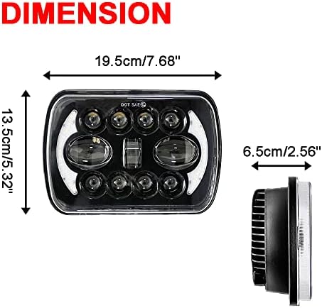 DHung par 5x7 7x6 inčni LED farovi sa dugim kratkim svjetlom DRL svjetlo za okretanje H5054 H6054LL 6052 6053 kompatibilan sa Jeep