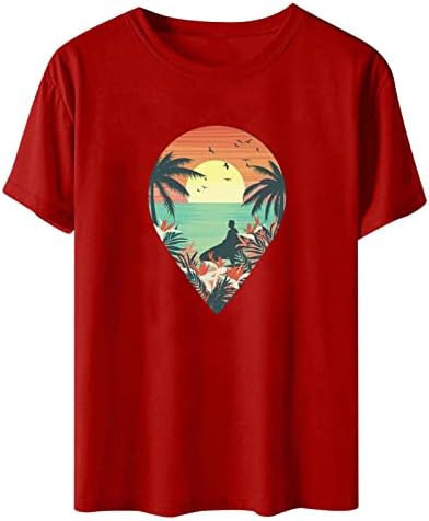 Sunshine majica Žene Plaža Kokosov drveće Grafička majica Skraće s kratkim rukavima Summer Odmor TEE