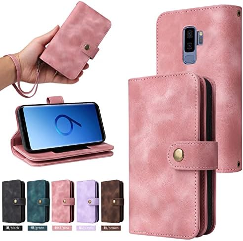 Zaštitna futrola za torbicu za holster Kompatibilan je sa Samsung Galaxy S9 Plus, PU kožnom tankom telefonom, magnetna kopča zaštitna