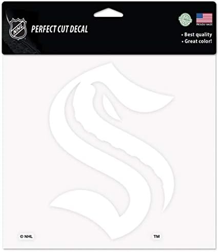 WinCraft NHL Seattle Kraken 8 '' x 8 '' Bijeli vanjski vinil logotip naljepnica