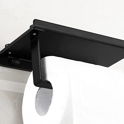 Držač toaletnog papira sa policama, 1pc aluminijski toaletni papir nosač papira za papir Vodootporni držač telefona Zidna montirana