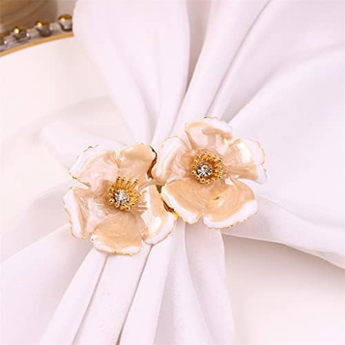 Xjjzs 6 Pack Double Cvjetni salvetni salvetni krug prsten za salvete Vjenčani stol ukras ubrus držač salvete