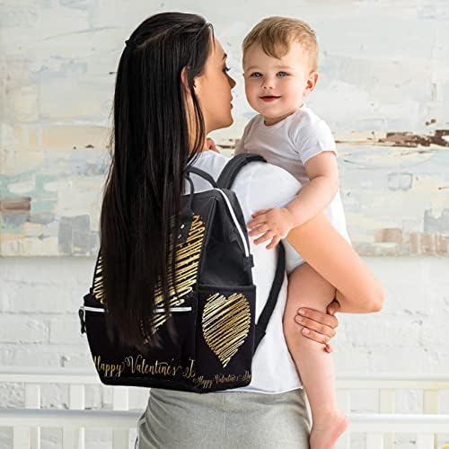 Zlatno srce crna torba ruksak za bebe nazivne torbe za promjenu multi funkcije Velike kapacitete Putna torba