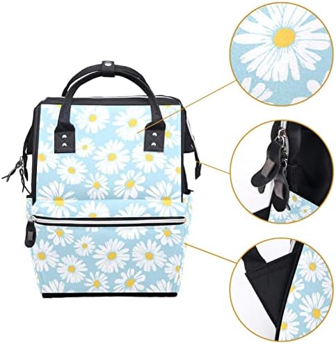 Mala tratinčica bijela cvijeća svijetlo plava torba ruksaka ruksaka za bebe nazivne torbe za promjenu multi funkcije Velika kapaciteta