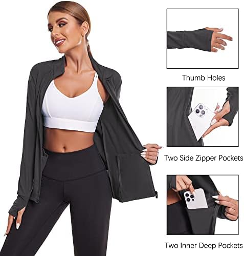 Hotloox Ženska fleva puna zip atletska jakna za trčanje trenira golf biciklističke termalne jakne s rupama i džepovima palca