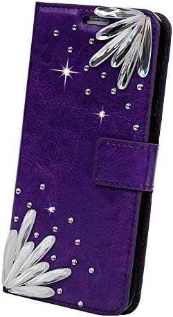 Fairy Art Crystal Wallet futrola za telefon kompatibilna sa Samsung Galaxy Note 20 Ultra 5G - Crystal - Purple-3d ručno rađena svjetlucava