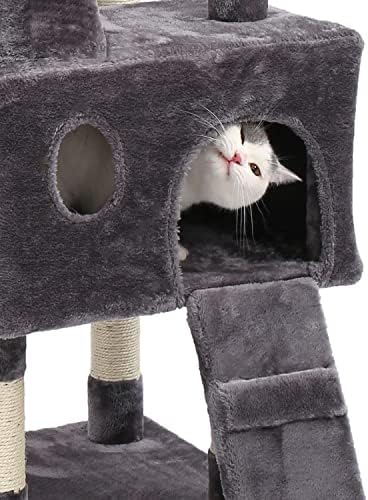 DNATS Multi-Level Cat Tree Play House Climber Activity Center Tower Hammock Condo Furniture Scratch Post za mačiće
