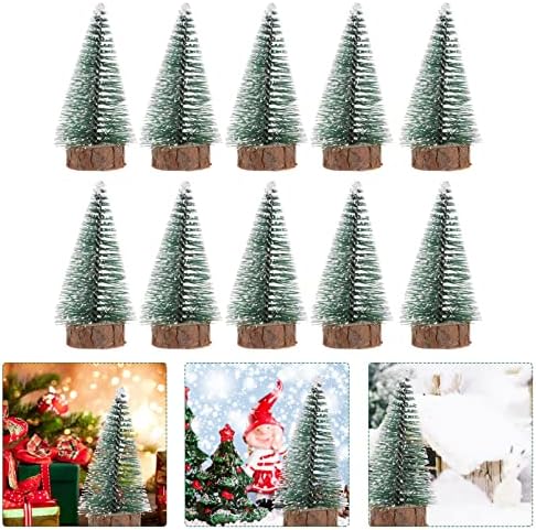 Abaodam 12pcs Božićni dekor mini božićno drvce sa ukrasima tablice od drveta za ukrašavanje kućnog Xmasa