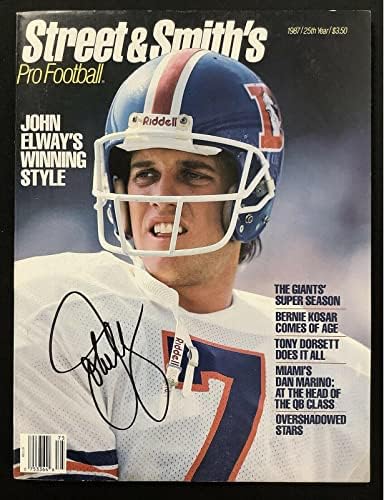 John Elway potpisan 1987 ulica & amp; Smiths nogomet godišnjak Broncos Auto HOF JSA-autogramom NFL časopisi