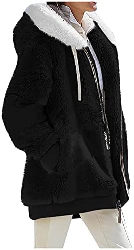Twwone zimski runo kaputi za žene Hodded Warm Sherpa Jakne duksevi pulover plus veličine plišane odjeće