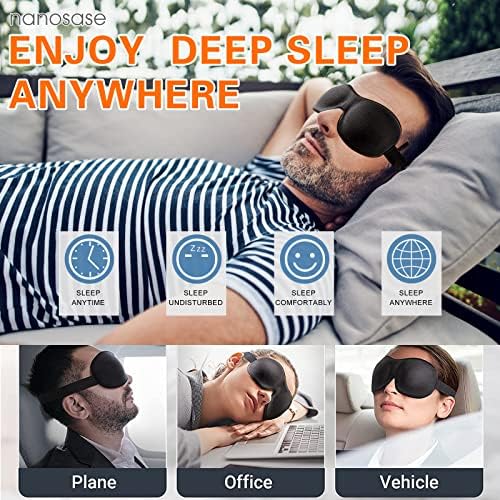 igozen 3d maska za spavanje sa povezom za oči, Nanosase HD Memory Foam maska za spavanje za oči, izuzetno udobna i lagana za nošenje.