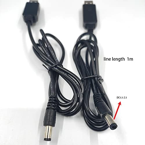 2pcs USB do DC pretvorbe kabela, DC 5V na DC 12V i DC 5V na DC 9V korak u odnosu na DC priključak 5,5 x 2,5 mm, USB pojačani kabel