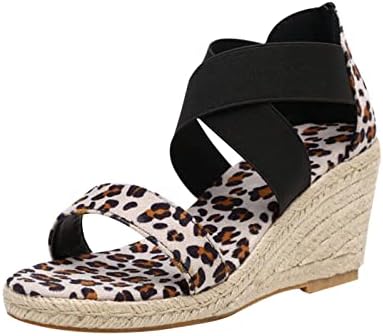 Sandale za žene za žene Ljetne ribe cipele za usta čipke u udrugu Leopard uzorak platforma visoke pete Luksuzni elegantni sandali