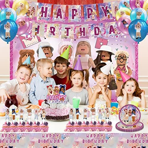 Robot blokira rođendanska potrepština za rođendana, na balonu za rođendan, balon za rođendan, torte i cupcake, poklopac stola, ploče, viljuške, kašike, zarcavanje za rođendan za djevojke