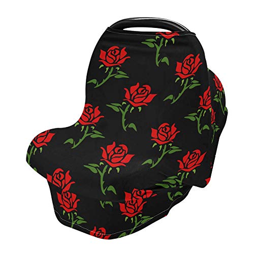 Yyzzh ruža uzorak crveni cvijet rastezljivi za bebe sigurnosni poklopac zasjedanje za dojenčad pokriva za dojenjeni poklopac prozračnih