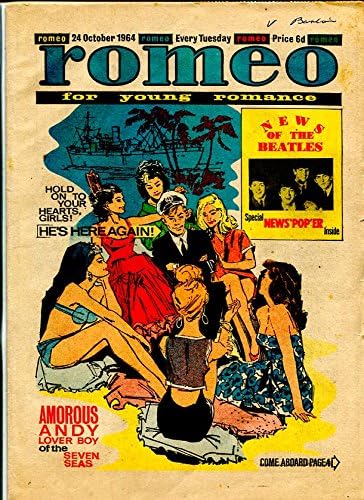 ROMEO 1964-britanski-tabloidni romantični strip-BEATLES-ROCK zvijezde-fn