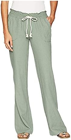 JORASA Dukset za žene, elastična struka pantalone visoke struke hlače udobne ravne salone sa džepovima