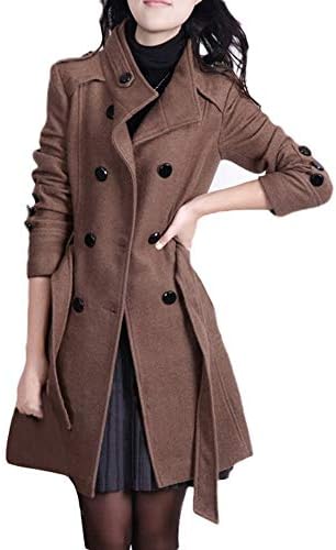 RMXEI ženski modni zimski zimski topli dugi rubni gumb dugme jaknu sa kaišom