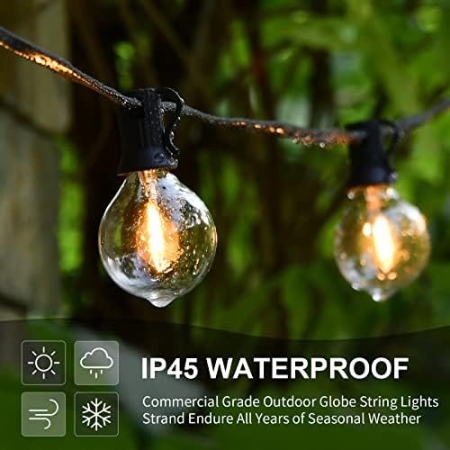 Vocevos Vanjska žičana svjetla 100ft LED Vanjska vodootporna svjetla za terasu dvorište za teške uslove rada ETL navedene otporne