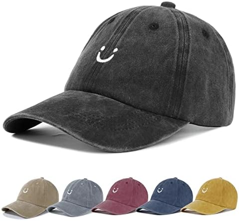 Century Star Unisex Smajli Bejzbol šešir za muškarce ženska bejzbol kapa Vintage oprana kapa za tatu atletska pamučna kapa za trčanje