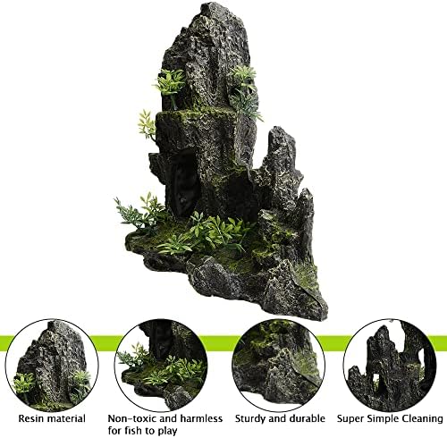 Penck ukrasi za velike akvarijume akvarijske stijene Aquascaping Mountain View Stone Rock Decor Resin Betta krije pećinski ukrasi