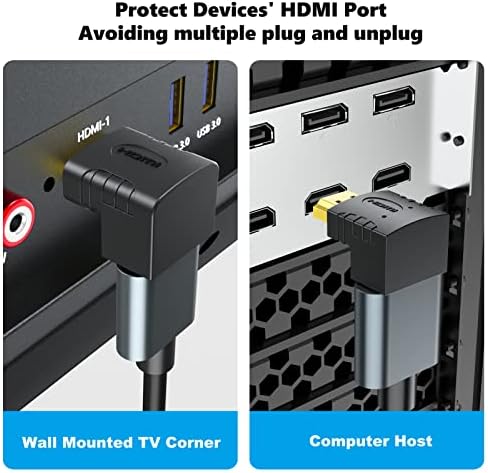 HDMI na HDMI Adapter, HDMI muška i ženska spojnica sa 2 paketa, HDMI spojnica pod pravim uglom od 90 stepeni i spojnica od 270 stepeni,