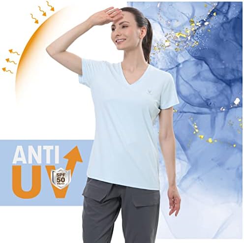 Majice za vježbanje kratkih rukava za žene, vlagu Wicking UPF 50+ Zaštita od sunca Brzi suhi atletski teretana T majica