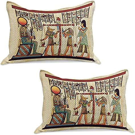Lunabilni egipatski print sa jastučnikom 2, manuscript i istorijsko maniscript i istorijsko scenografiju ilustracija, standardna jastučna