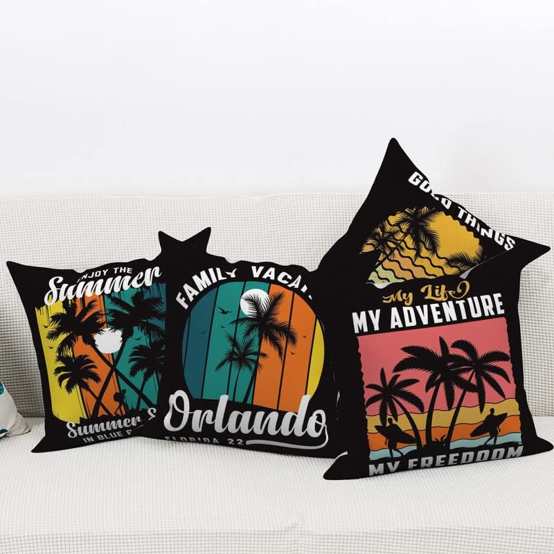 JNWKGN Ljeto plaže jastuk na plaži 18x18 set od 4, plavi zeleni jastuk za bacanje pokriva more i planine Ljeto Vibe Dekorativni poklopci