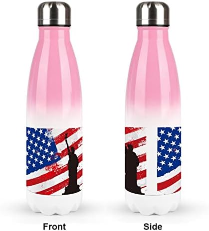 Američka zastava i sloboda 17oz Sportska boca za vodu od nehrđajućeg čelika vakuum izolirana cola oblik za višekratnu sportsku tikvicu