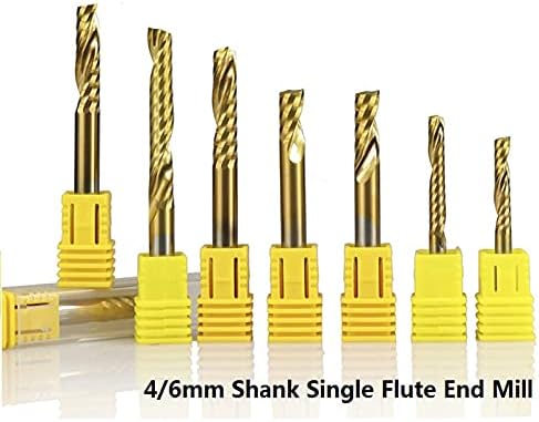 DINGGUANGHE-CUP jedan Flute kraj mlin 4-6mm Shank Router rezač Bit CNC Tungsten Carbide glodalica Thread Router Mill čelik