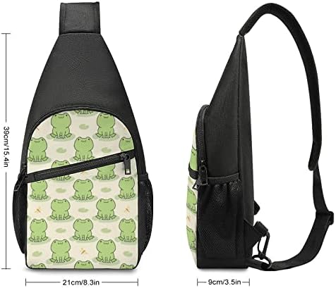 Slatka žaba Trendy Sling Bager casual crossbody raket ruksaka lagana torba za prsa za planinarenje putovanja