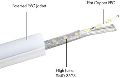 CBConcept ETL navedena 120-Voltna LED neonska fleksibilna rasvjetna traka, 40 stopa, topla bijela, vodootporna otporna, uključena