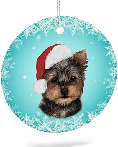 2021 Božić Ornament keramički dvostrani štampani okrugli ukrasi za Božić smiješne ideje za uspomenu za kućne ljubimce poklon božićna jelka viseći ukrasi privjesak personalizirani pas Ornament 88A